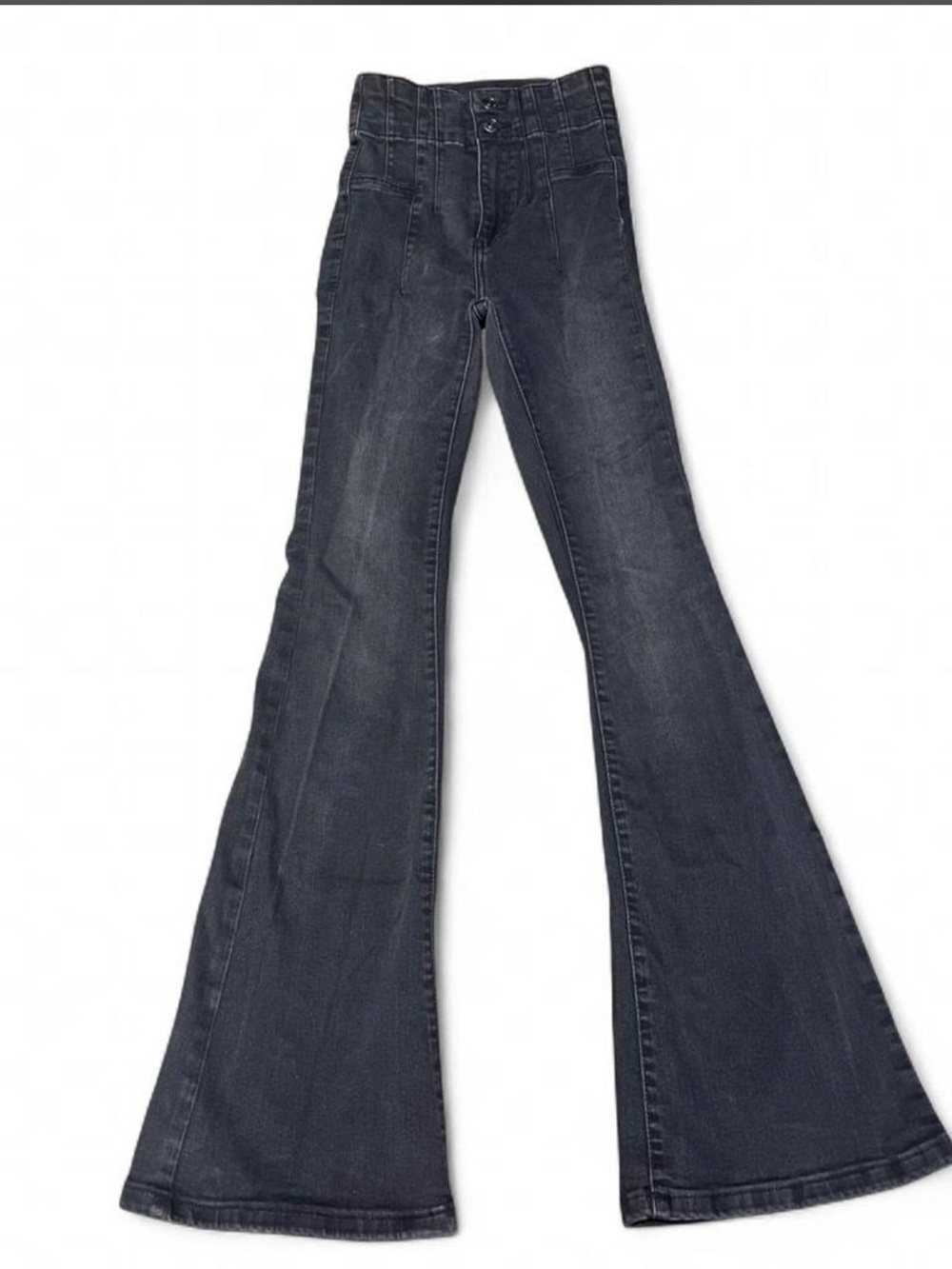 Free People Black Jayde High-Rise Flare Jeans